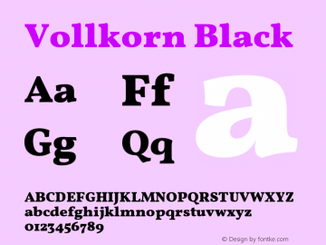 Vollkorn Black Version 4.015图片样张