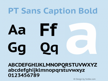 PT Sans Caption Bold Version 2.003W OFL Font Sample