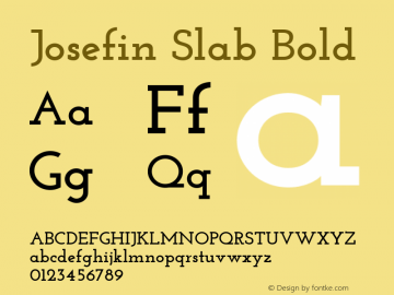 Josefin Slab Bold Version 1.001 Font Sample