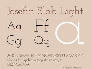 Josefin Slab Light Version 1.001 Font Sample