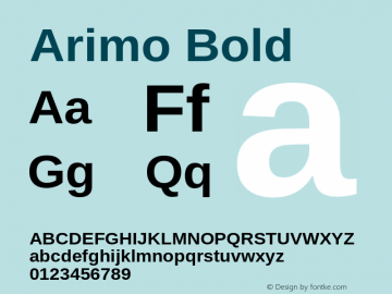 Arimo Bold Version 1.23 Font Sample