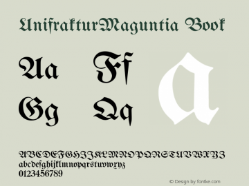 UnifrakturMaguntia Version 2010-11-24 Font Sample