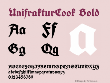 UnifrakturCook Version 2011-09-01 Font Sample