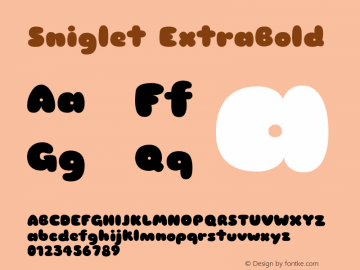 Sniglet ExtraBold Version 2.000; ttfautohint (v0.95) -l 8 -r 50 -G 200 -x 14 -w 