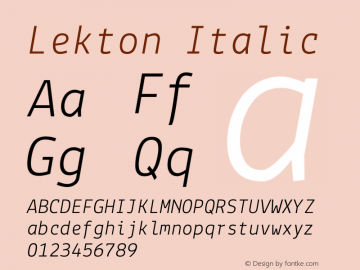 Lekton-Italic Version 3.000图片样张