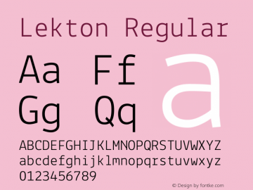 Lekton Version 34.000 Font Sample