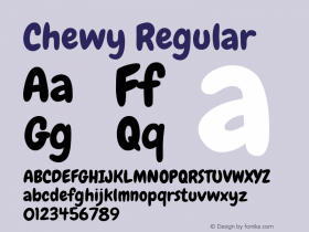 Chewy Regular Version 1.001 Font Sample