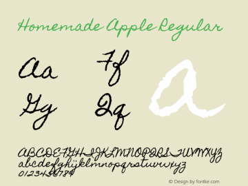 Homemade Apple Regular Version 1.001 Font Sample