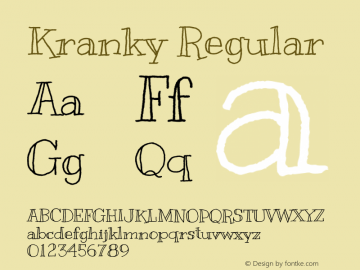 Kranky Regular Version 1.001 Font Sample