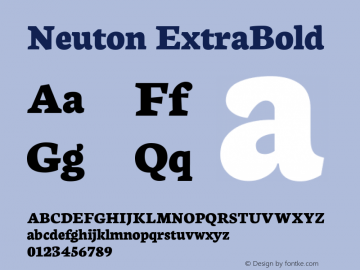 Neuton ExtraBold Version 1.560 Font Sample