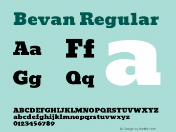 Bevan Regular Version 2.000 Font Sample