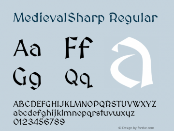 MedievalSharp Version 1.0 Font Sample