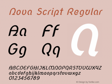 Nova Script Regular Version 2.001 Font Sample