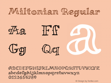 Miltonian Version 1.008 Font Sample