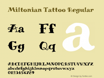 Miltonian Tattoo Version 1.008 Font Sample