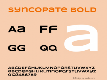 Syncopate Bold Version 1.001 2011图片样张