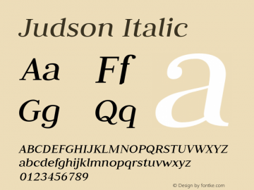 Judson Italic Version 20110429 Font Sample