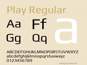 Play Regular Version 2.101; ttfautohint (v1.6) Font Sample