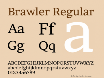 Brawler Regular Version 1.001 Font Sample
