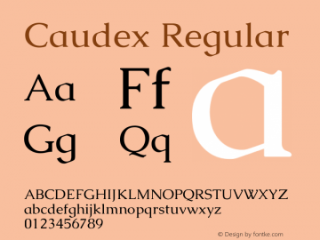 Caudex Version 1.01 Font Sample