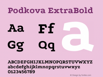Podkova ExtraBold Version 2.102; ttfautohint (v1.8.1.43-b0c9) Font Sample