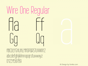 Wire One Version 1.012 Font Sample