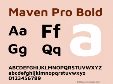 Maven Pro Bold Version 2.003 Font Sample