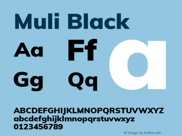 Muli Black Version 2.000 Font Sample