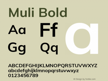 Muli Bold Version 2.000图片样张