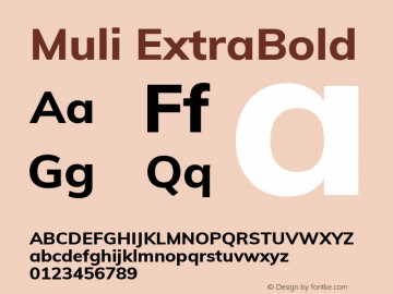 Muli ExtraBold Version 2.000图片样张