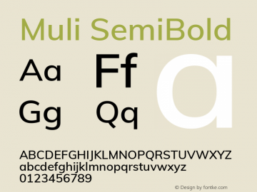 Muli SemiBold Version 2.000图片样张