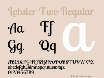 Lobster Two Version 1.006 Font Sample