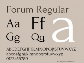 Forum Version 1.000 Font Sample