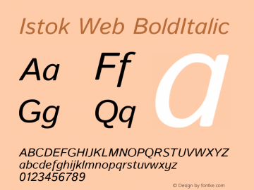 Istok Web Bold Italic Version 1.0.2g Font Sample