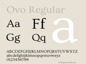 Ovo Version 1.001 Font Sample