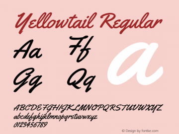 Yellowtail Regular Version 001.002 Font Sample