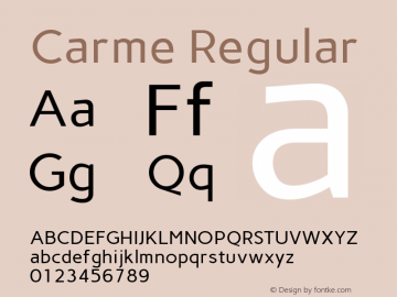 Carme Regular 1.000 Font Sample