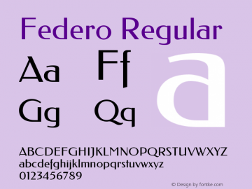Federo Version 1.000 Font Sample