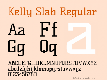 Kelly Slab Version 1.001 Font Sample