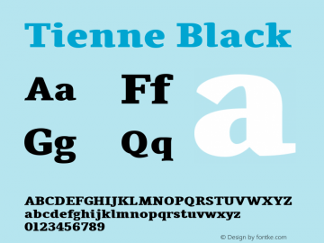 Tienne Black Version 001.001 Font Sample