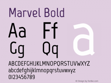 Marvel Bold Version 1.001 Font Sample