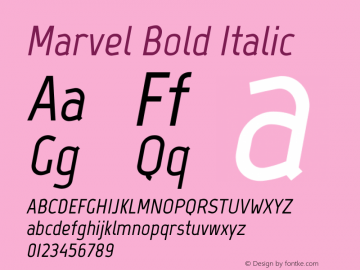 Marvel Bold Italic Version 1.001图片样张