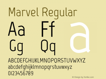 Marvel Version 1.001 Font Sample