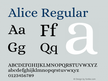 Alice Regular Version 2.000图片样张
