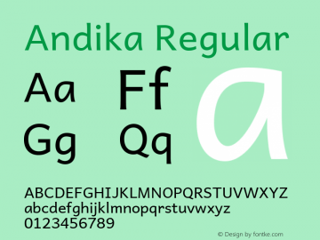 Andika Regular Version 1.001图片样张