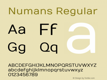 Numans Version 001.001 Font Sample