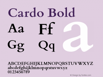 Cardo Bold Version 1.0011 Font Sample