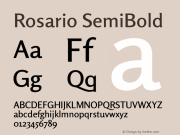 Rosario SemiBold Version 1.101; ttfautohint (v1.8.1.43-b0c9) Font Sample