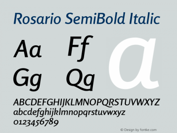 Rosario SemiBold Italic Version 1.101; ttfautohint (v1.8.1.43-b0c9) Font Sample