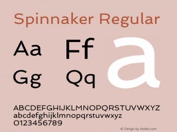Spinnaker Version 1.001 Font Sample